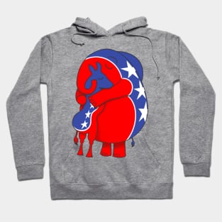 The Donkey and the Elephant Make Up and Cuddle- Optimist Symbol of American Unity Hoodie